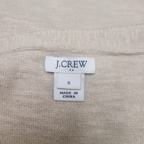 J.Crew Beige Cold Tie Shoulder Knit Sweater Top - Picture 6 of 7